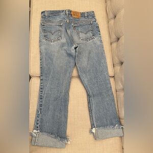 Vintage 1980’s Levi's 517 orange tab jeans in a light wash denim bootcut 34 x 30